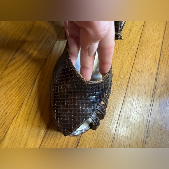 70s Vintage Terry De Havilland SnakeSkin Platform Pumps Sz 6.5 - Picture 11 of 16